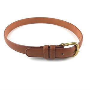 COACH Women’s Tan Leather Belt Gold Buckle 26”